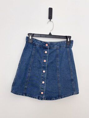 Onehart Denim Button Up Mini Skirt